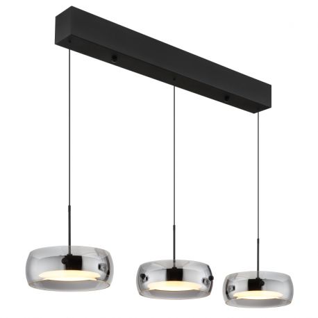Pendule, Lustre suspendate - Lustra LED reglabila cu 3 pendule sticla fumurie LIVION