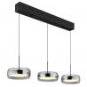 Lustra LED reglabila cu 3 pendule sticla fumurie LIVION