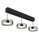 Pendule, Lustre suspendate - Lustra LED reglabila cu 3 pendule sticla fumurie LIVION