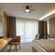 Lustre cu ventilator - Lustra LED cu Ventilator si telecomanda DELORES negru/ efect de lemn