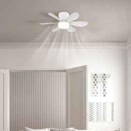 Lustre cu ventilator - Lustra LED cu Ventilator si telecomanda DELORES alb