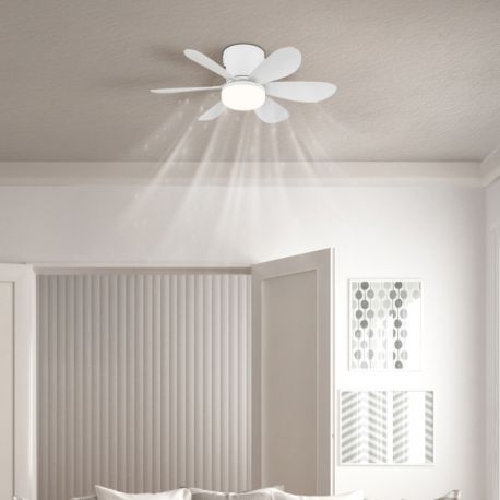Lustre cu ventilator - Lustra LED cu Ventilator si telecomanda DELORES alb