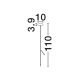 Tarusi - Corp iluminat exterior decorativ cu tarus CAMI H-110cm, ciment rosu