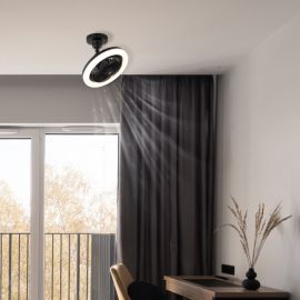 Lustra LED cu Ventilator si telecomanda LIDEA negru