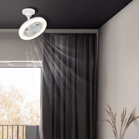 Lustre cu ventilator - Lustra LED cu Ventilator si telecomanda LIDEA alb