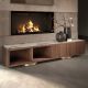 Comode - Comoda TV din furnir de nuc cu blat marmura portelanata Walnut