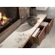 Comode - Comoda TV din furnir de nuc cu blat marmura portelanata Walnut