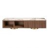 Comoda TV din furnir de nuc cu blat marmura portelanata Walnut