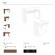 Birouri - Birou modern din lemn furniruit Walnut