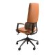 Scaune Birou cu role - Scaun de birou modern piele sintetica Brown