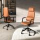 Scaune Birou cu role - Scaun de birou modern piele sintetica Brown