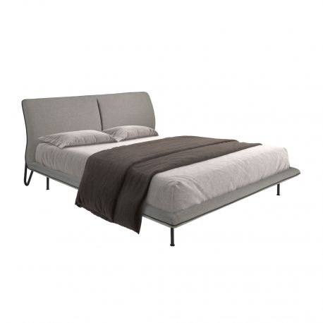 Paturi - Pat dublu tapitat design LUX Dark grey 180x200cm