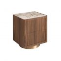 Noptiera din furnir de nuc cu blat marmura portelanata Walnut