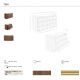 Comode - Comoda din furnir de nuc cu blat marmura portelanata Walnut