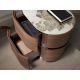 Noptiere - Noptiera cu sertare furnir de nuc cu blat marmura portelanata Walnut
