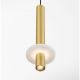 Pendule, Lustre suspendate - Pendul tub subtire aluminiu auriu si alabastru LED NOEMI