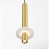 Pendul tub subtire aluminiu auriu si alabastru LED NOEMI