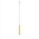 Pendule, Lustre suspendate - Pendul tub subtire aluminiu auriu si alabastru LED NOEMI