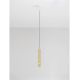 Pendule, Lustre suspendate - Pendul tub subtire aluminiu auriu si alabastru LED NOEMI