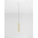 Pendule, Lustre suspendate - Pendul tub subtire aluminiu auriu si alabastru LED NOEMI