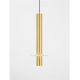 Pendule, Lustre suspendate - Pendul tub subtire aluminiu auriu si alabastru LED NOEMI