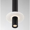 Pendul tub subtire aluminiu negru si alabastru LED NOEMI