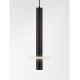 Pendule, Lustre suspendate - Pendul tub subtire aluminiu negru si alabastru LED NOEMI