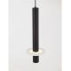 Pendule, Lustre suspendate - Pendul tub subtire aluminiu negru si alabastru LED NOEMI