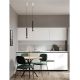 Pendule, Lustre suspendate - Pendul tub subtire aluminiu negru si alabastru LED NOEMI