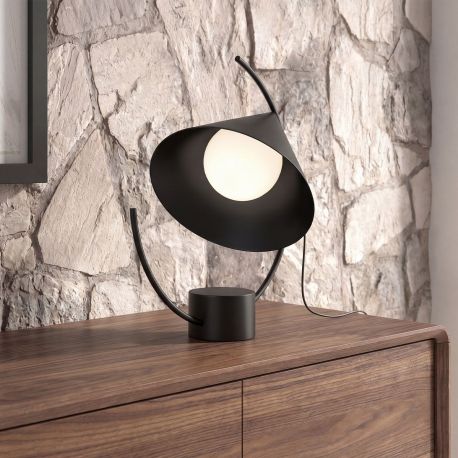 Veioze - Lampa de masa din otel negru Contemporary