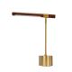 Lampi birou - Lampa de birou LED din otel cu efect de nuc Gold steel