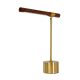 Lampi birou - Lampa de birou LED din otel cu efect de nuc Gold steel