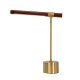 Lampi birou - Lampa de birou LED din otel cu efect de nuc Gold steel
