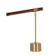 Lampi birou - Lampa de birou LED din otel cu efect de nuc Gold steel