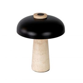 Lampa de masa din otel negru si marmura portelanata