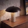 Lampa de masa din otel negru si marmura portelanata