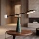 Veioze - Lampa de masa LED din otel negru si marmura portelanata verde
