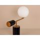 Veioze - Lampa de masa din otel negru si marmura portelanata neagra