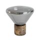 Veioze - Lampa de masa din sticla fumurie si marmura portelanata maro