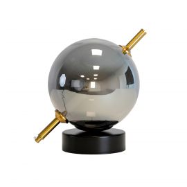 Veioze - Lampa de masa din sticla si otel negru