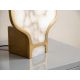 Veioze - Lampa de masa LUX din otel auriu si alabastru