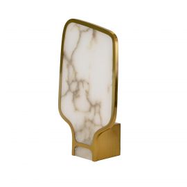 Veioze - Lampa de masa LUX din otel auriu si alabastru