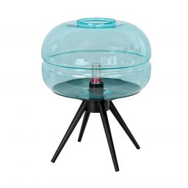 Veioze - Lampa de masa LUX sticla albastra si otel negru