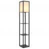 Lampa de podea tip raft din lemn negru TABITHA