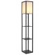 Lampadare - Lampa de podea tip raft din lemn negru TABITHA