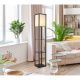 Lampadare - Lampa de podea tip raft din lemn negru TABITHA