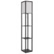 Lampadare - Lampa de podea tip raft din lemn negru TABITHA