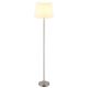 Lampadare - Lampadar de podea metal nickel abajur textil alb JORIS