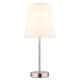 Veioze - Lampa de masa metal nickel abajur textil alb JORIS