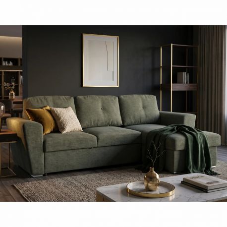 Coltare - Coltar extensibil, material texturat verde, APARTMENT 245cm